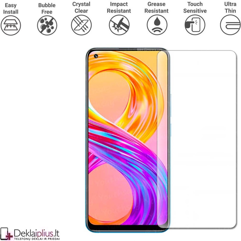 Ekrano grūdintas stiklas (telefonui Realme 8/8 Pro) Ekrano grūdintas stiklas (telefonui Realme 8/8 Pro)